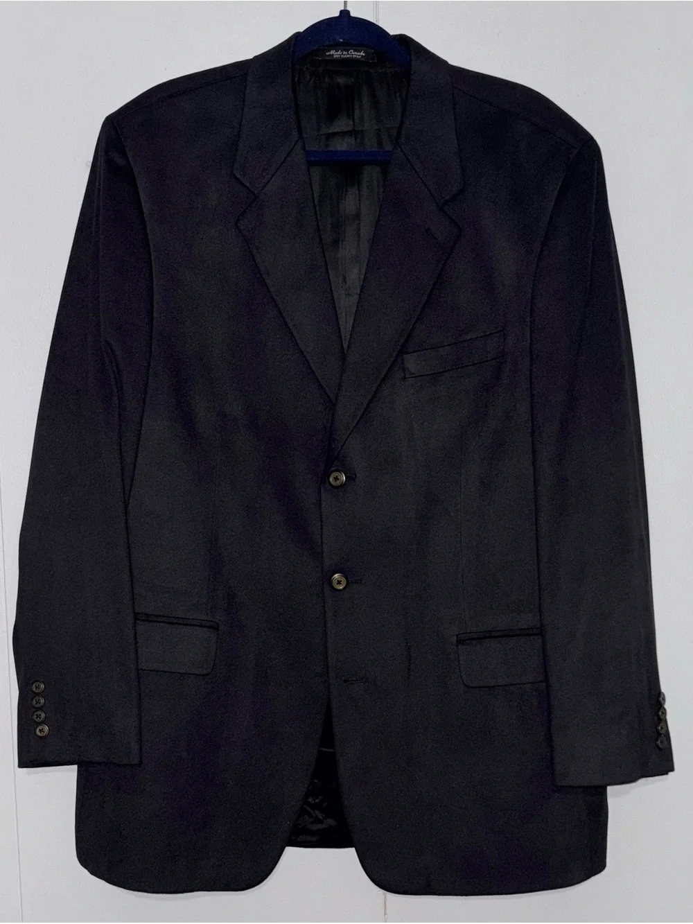 Joseph & Feiss Men’s 44T Black Microfiber Suede Feel 3-Button Blazer Sport Coat
